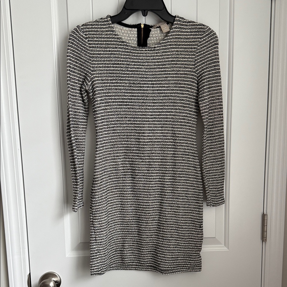 Black and White Long Sleeve Dress